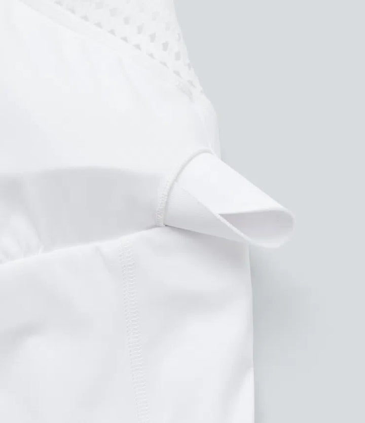 SoftlyZero Airy knytband i ryggen 2-i-1 InstantCool mini yoga träningsklänning med ficka