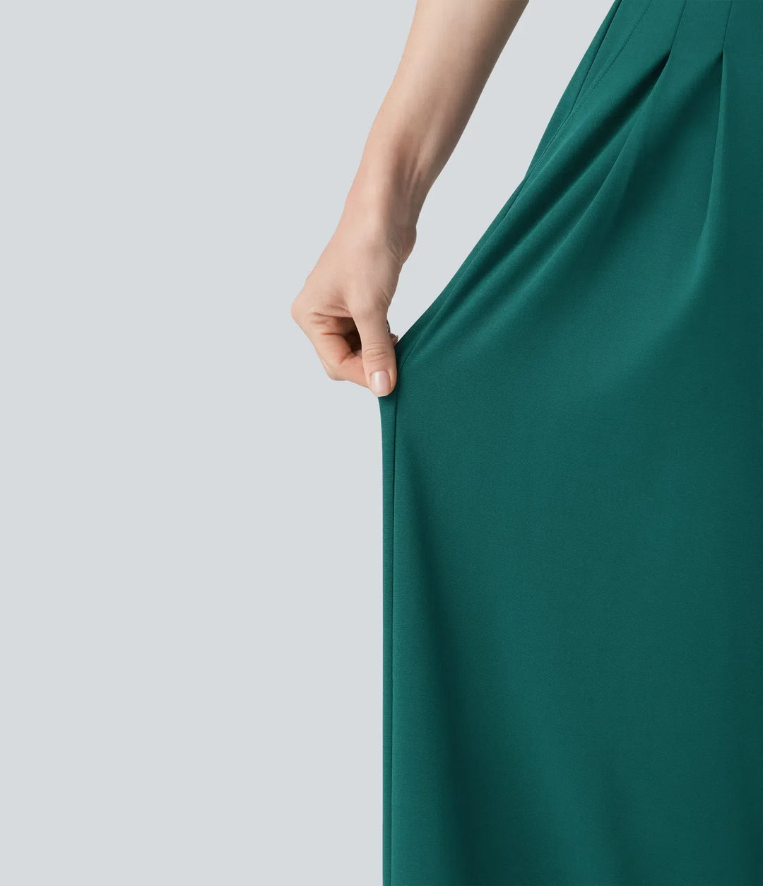 V-ringad halvlång ärm knytning i ryggen arbete baggy jumpsuit med fickor-Easy Peezy