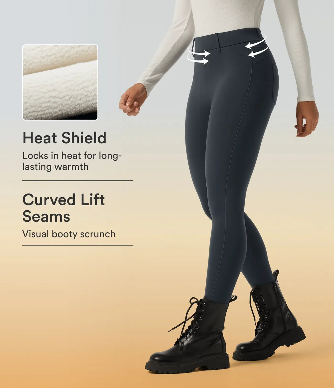Lyckera UltraSculpt extra Heat högmidjad skinny vardagsleggings med fickor