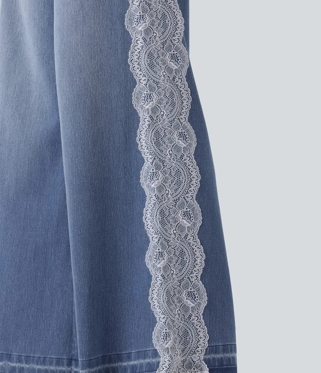 Halara Flex med hög midja kontrastspets baggy vardagsjeans med fickor