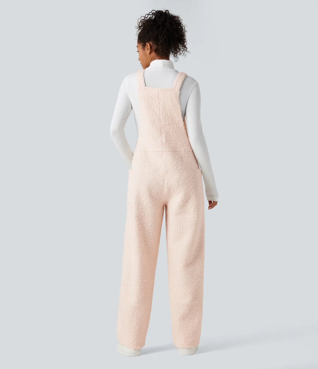 V-ringad vardaglig teddy overall med fickor
