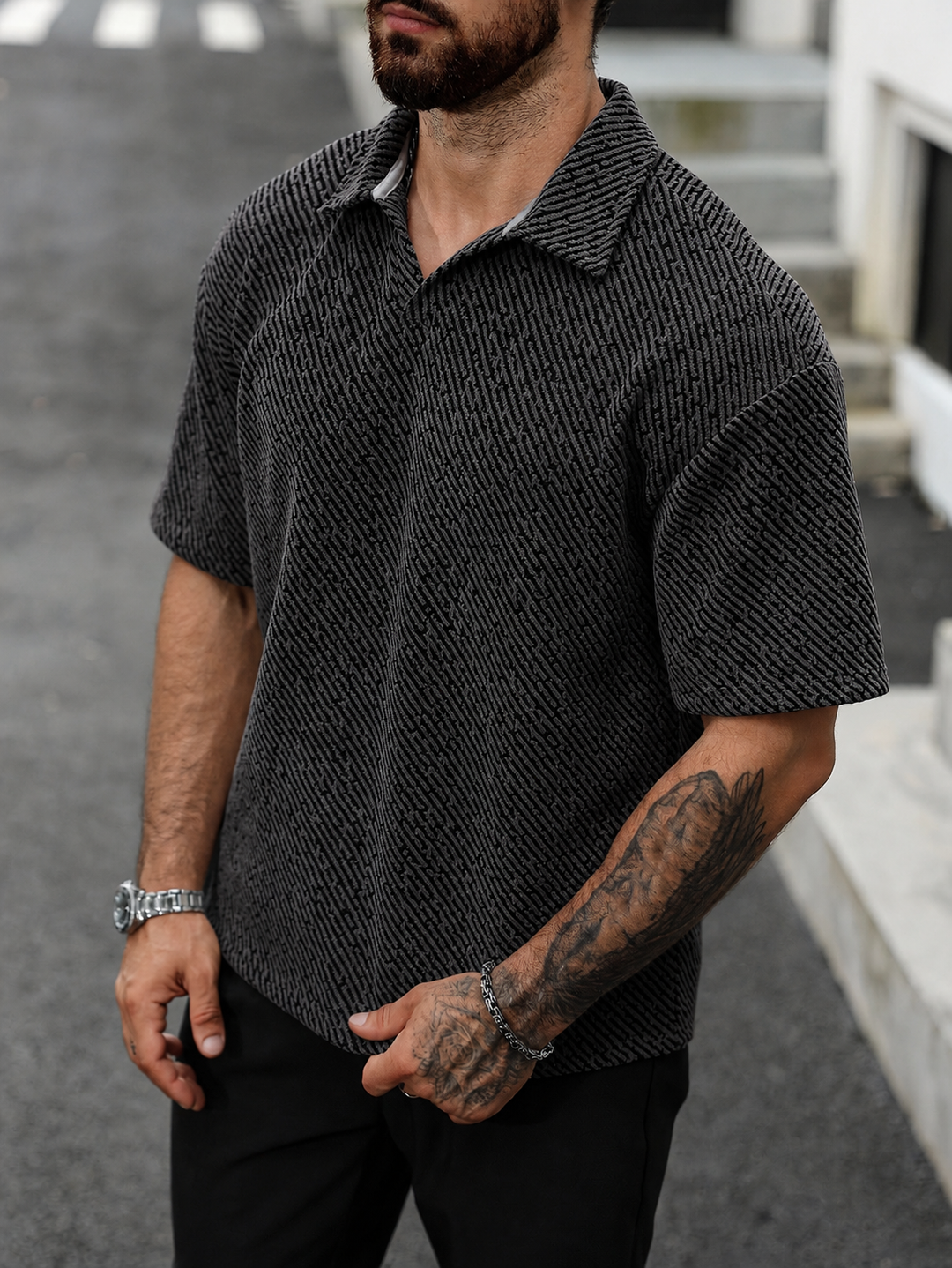 PORTWELL KLASSISK STICKAD PIKÉ