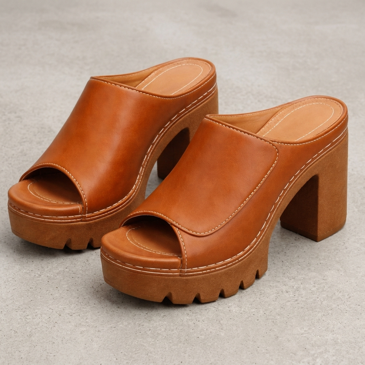BELGRAVIA LÄDERMULOR MED BLOCKHEEL