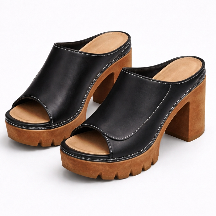 BELGRAVIA LÄDERMULOR MED BLOCKHEEL