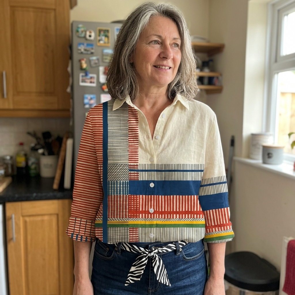 RAVELLE BLUS MED FÄRGBLOCKAR
