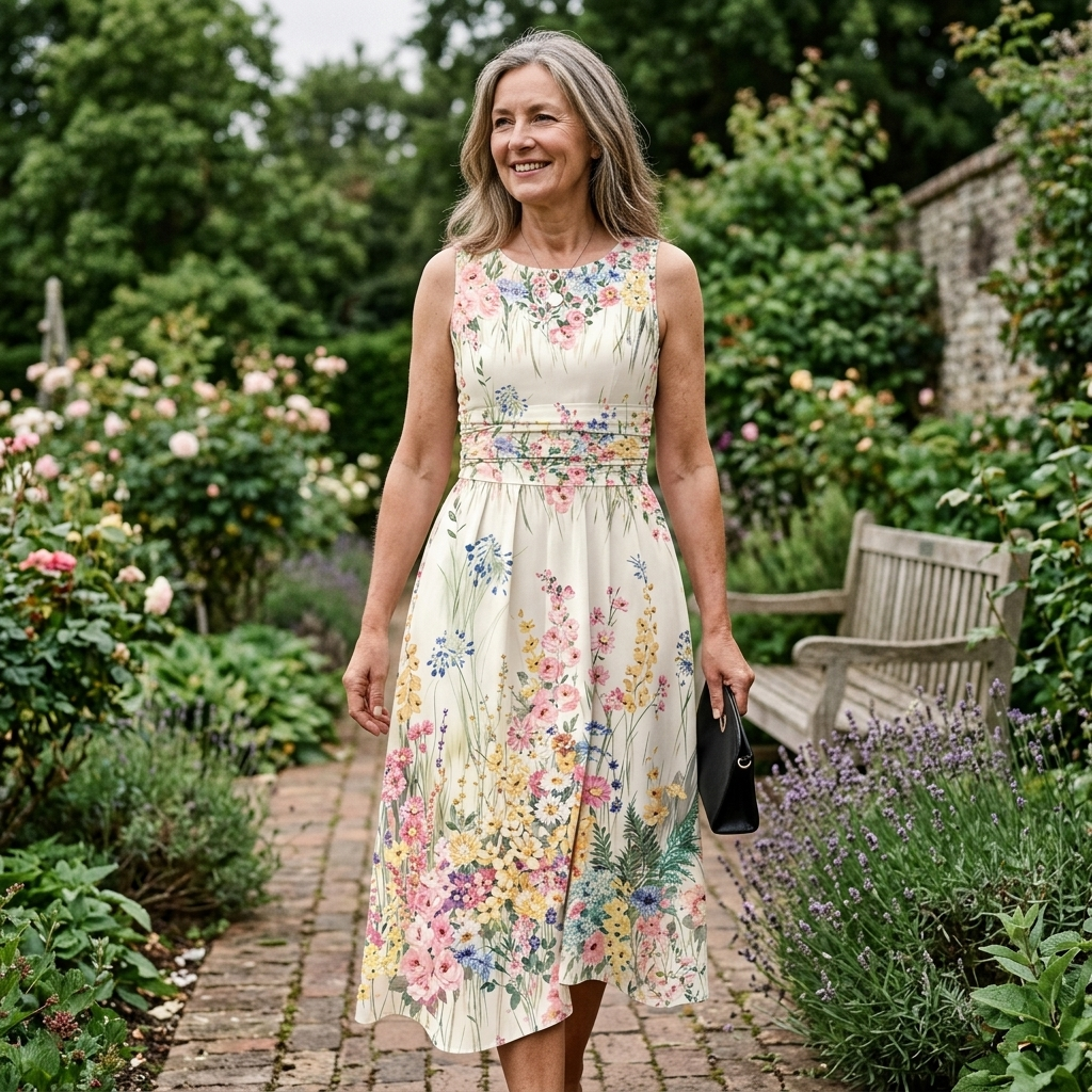 PETALBOURNE ÄRMLÖS BLOMMIG MIDIKLÄNNING