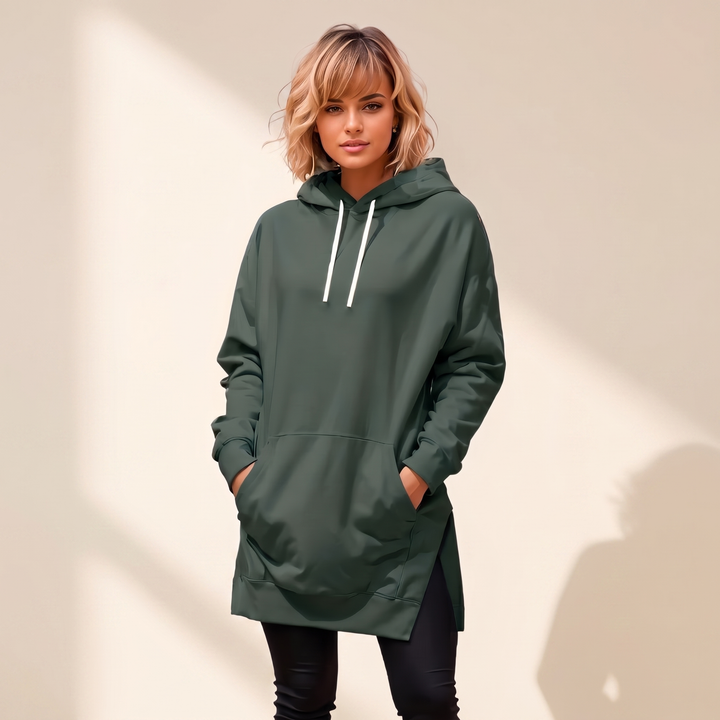 AVELMERE MJUK FLEECE HOODIEKLÄNNING