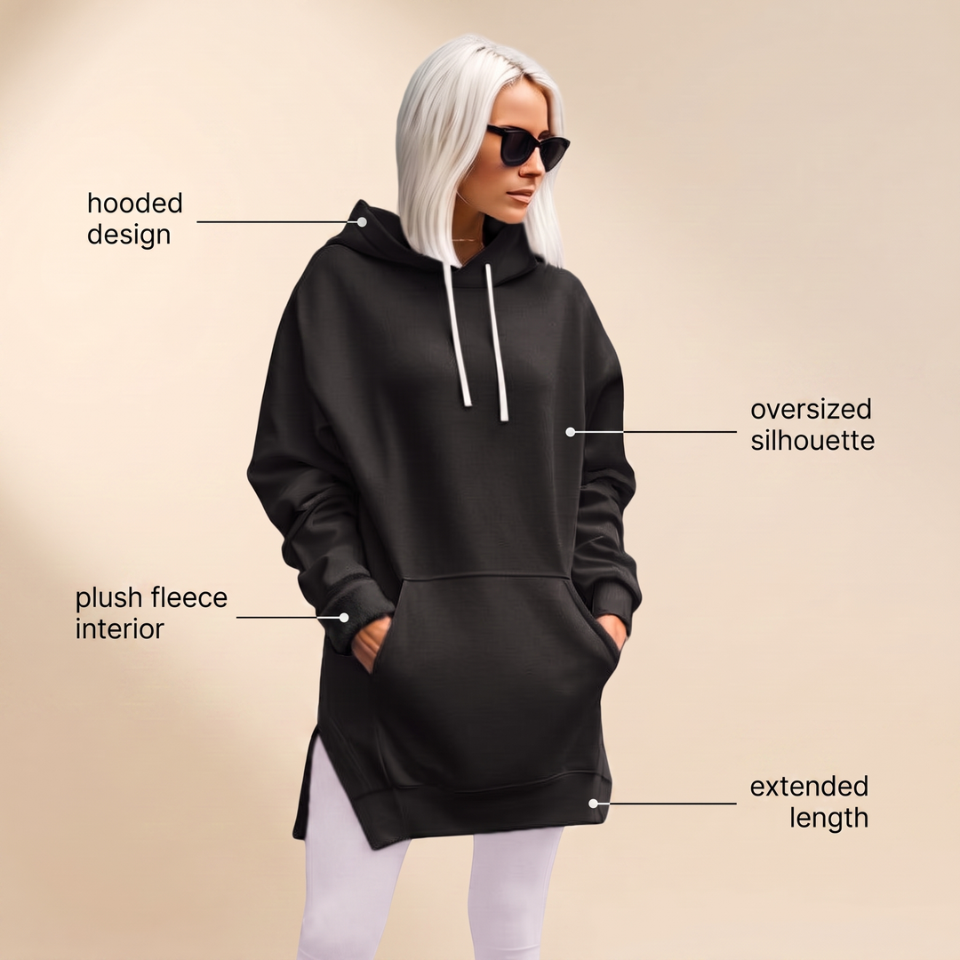 AVELMERE MJUK FLEECE HOODIEKLÄNNING