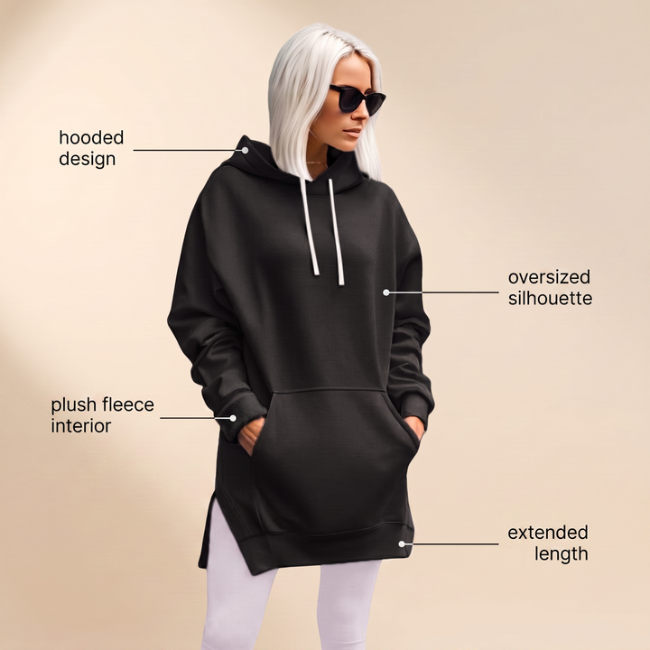 AVELMERE MJUK FLEECE HOODIEKLÄNNING