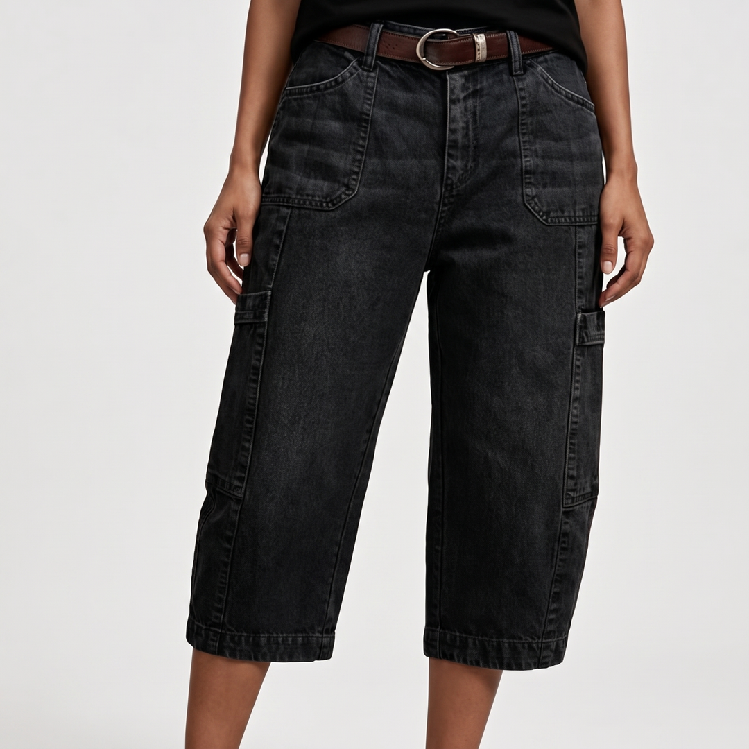 EDENBRIDGE AVSLAPPNADE STRETCHJEANSSHORTS