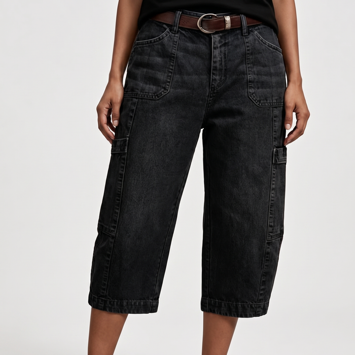 EDENBRIDGE AVSLAPPNADE STRETCHJEANSSHORTS