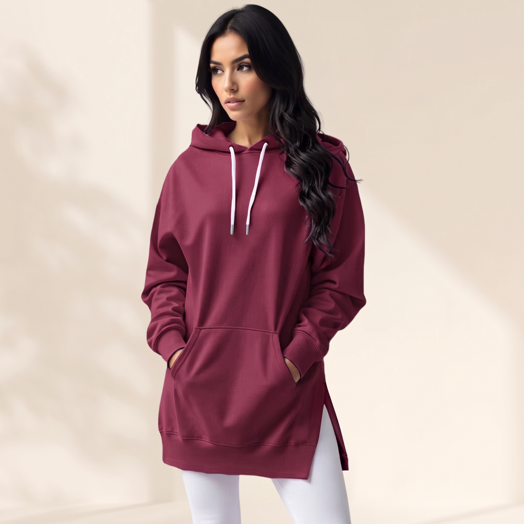AVELMERE MJUK FLEECE HOODIEKLÄNNING