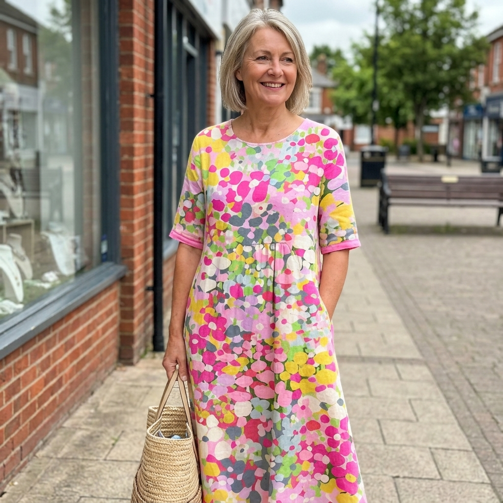 CLOVERLEIGH LÖST KLÄNNING MED BLOMMIG PRESENTER