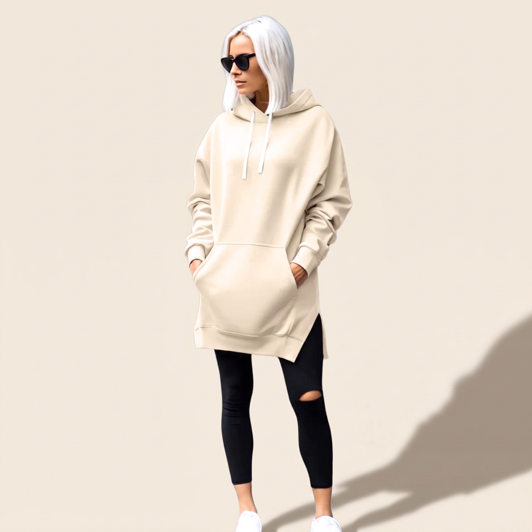 AVELMERE MJUK FLEECE HOODIEKLÄNNING