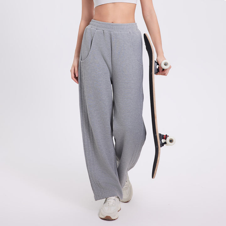DayStretch medelhög midja vardaglig barrel ben baggy 7/8 byxor med fickor