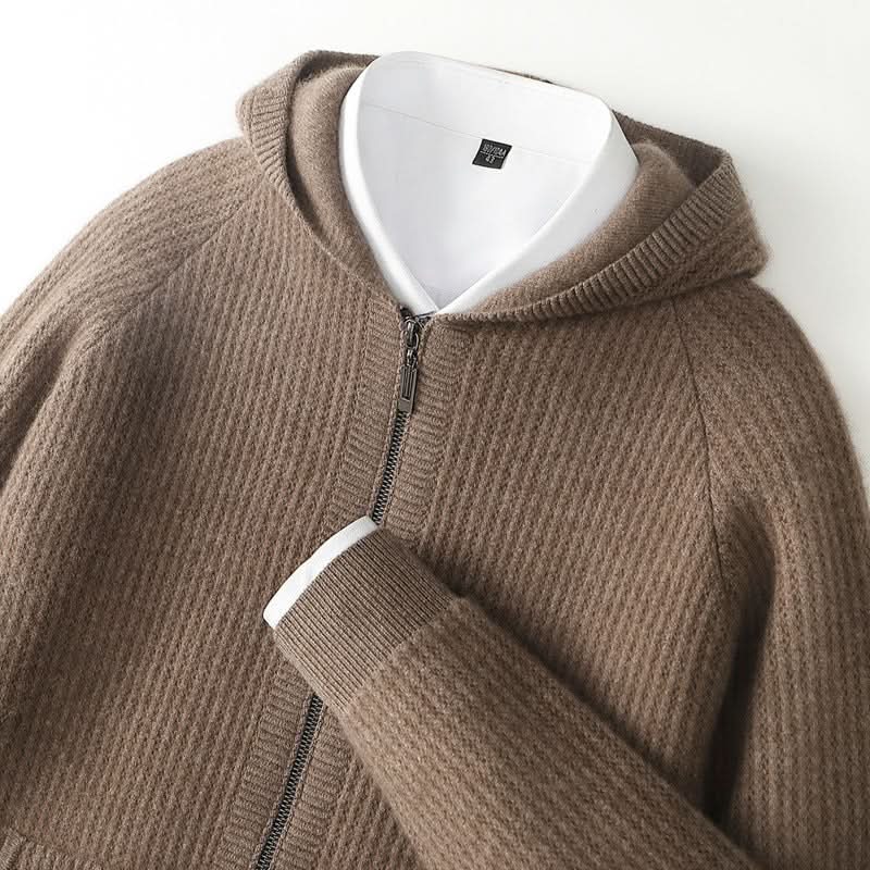SORRENTO CASHMERE HOODIE MED DRAGKEDJA