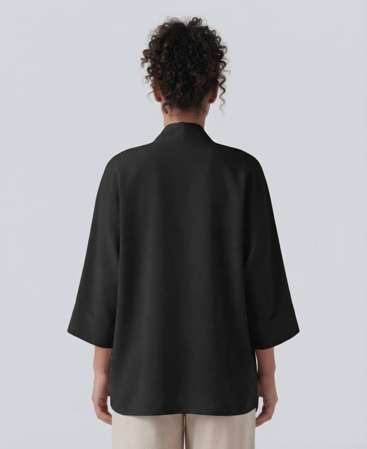 Öppen front 3/4 ärm vardaglig cardigan