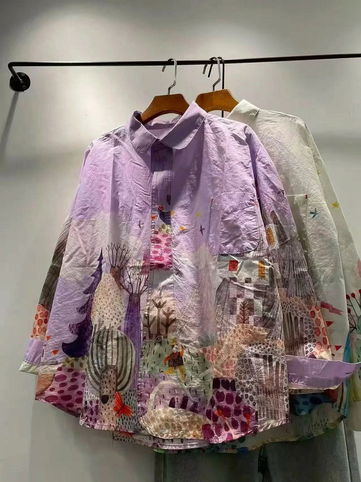 LORENA ROLIGT MÖNSTERAD OVERSIZED SKJORTA