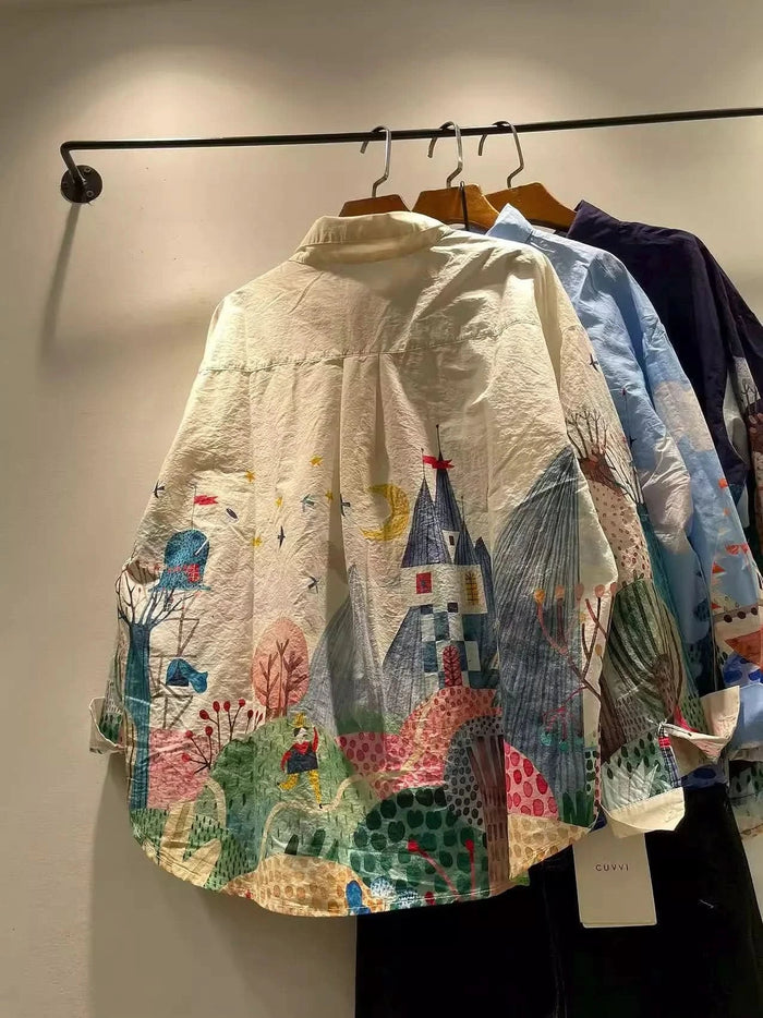 LORENA ROLIGT MÖNSTERAD OVERSIZED SKJORTA