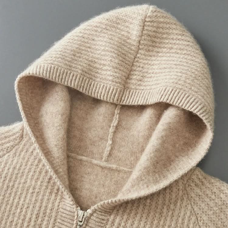 SORRENTO CASHMERE HOODIE MED DRAGKEDJA