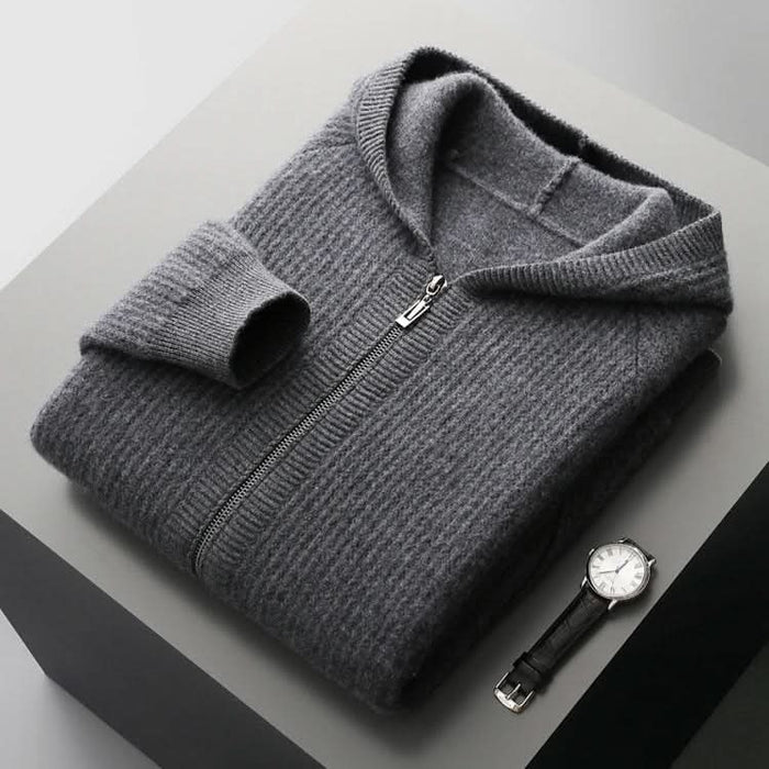 SORRENTO CASHMERE HOODIE MED DRAGKEDJA