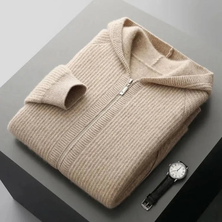SORRENTO CASHMERE HOODIE MED DRAGKEDJA