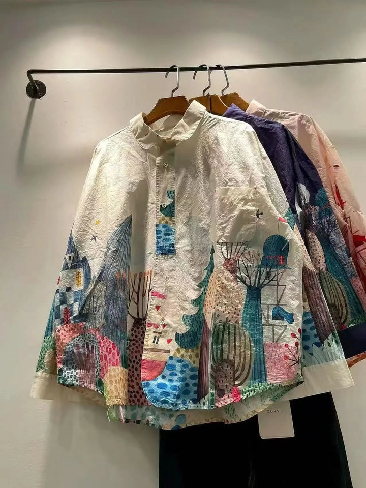 LORENA ROLIGT MÖNSTERAD OVERSIZED SKJORTA