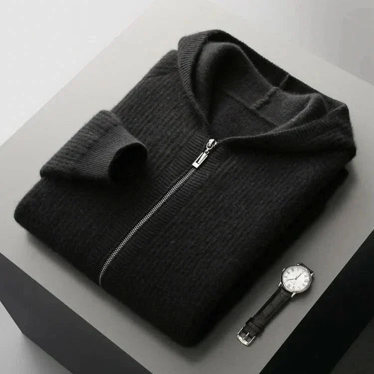 SORRENTO CASHMERE HOODIE MED DRAGKEDJA