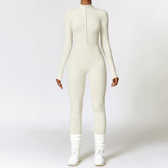 Stella | Fleecefodrad träningsjumpsuit dam med dragkedja