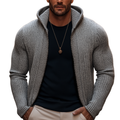 PORTWELL MJUK STICKAD HOODIE MED DRAGKEDJA