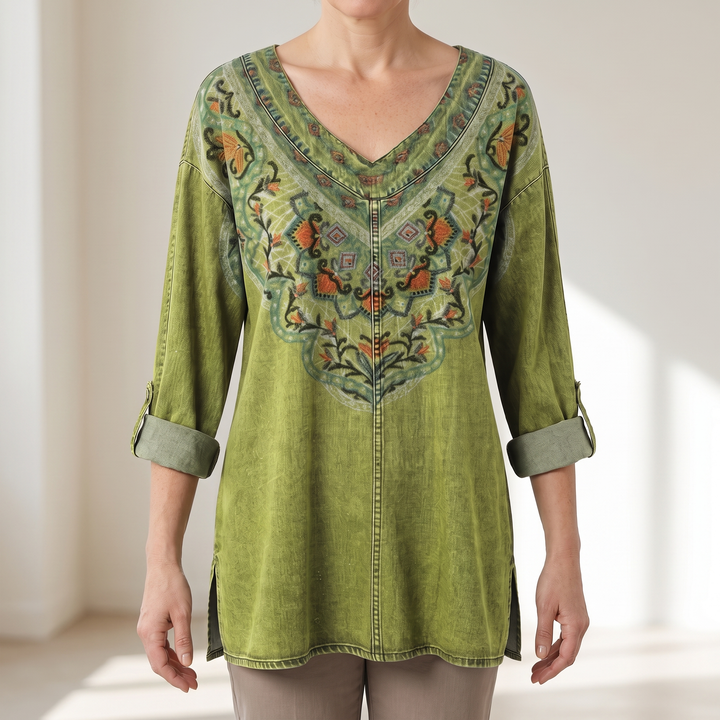 FLORA KLASSISK JEANSBLUS