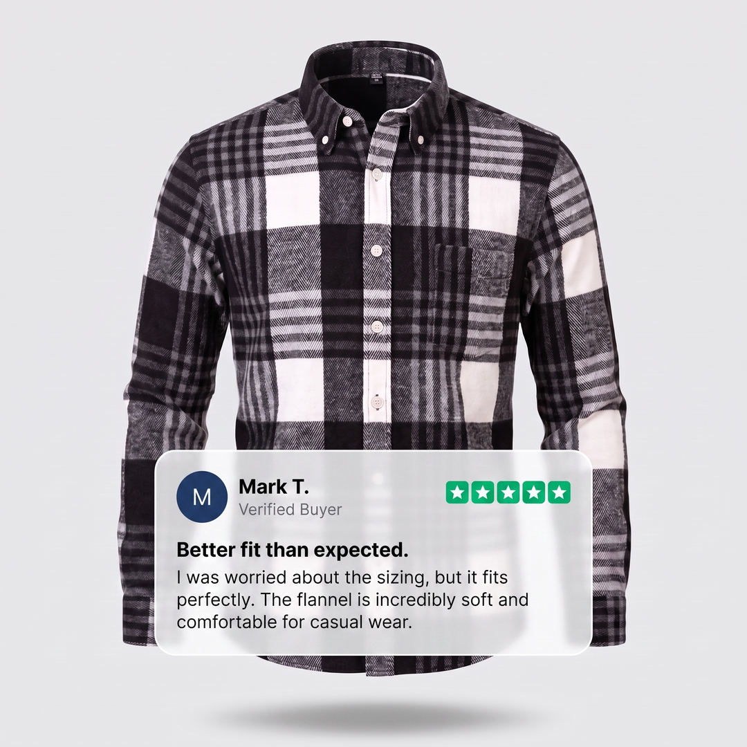 gråSON BOMULLSFLANELLSKJORTA