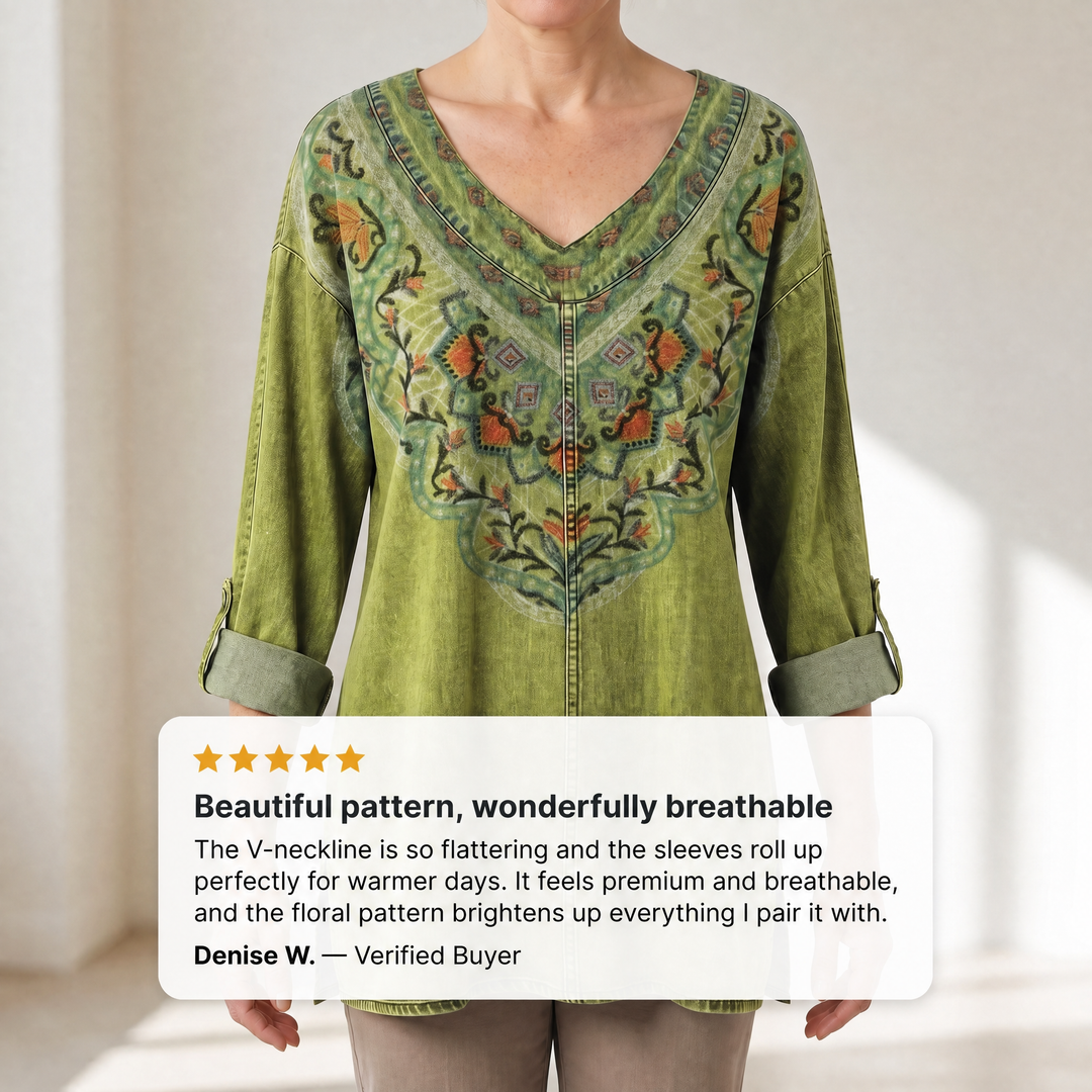 FLORA KLASSISK JEANSBLUS