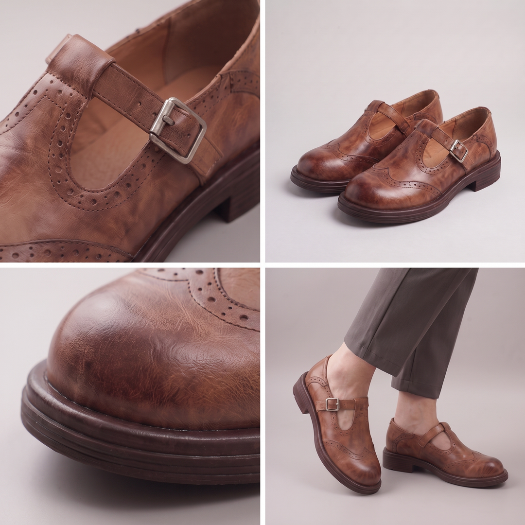 KLASSISKA LÄDERLOAFERS MED SPÄNN