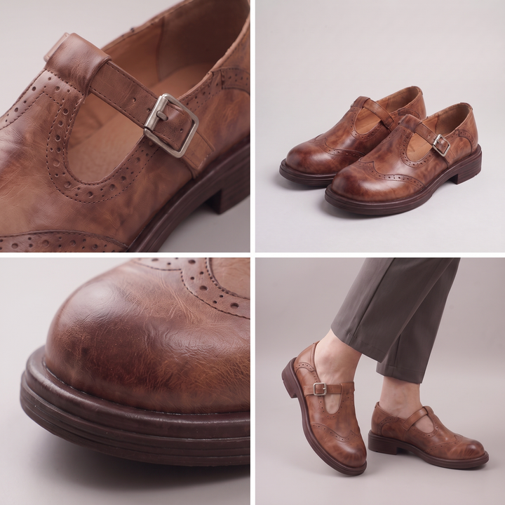 KLASSISKA LÄDERLOAFERS MED SPÄNN