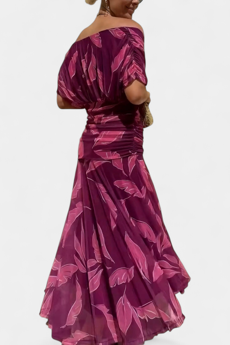 VALENTINA VILDBLOMMIG V-KLÄNNING
