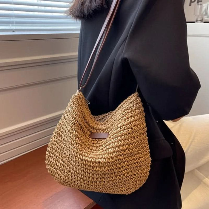 LAVINIA ELEGANT STRÅ-TOTE-VÄSKA