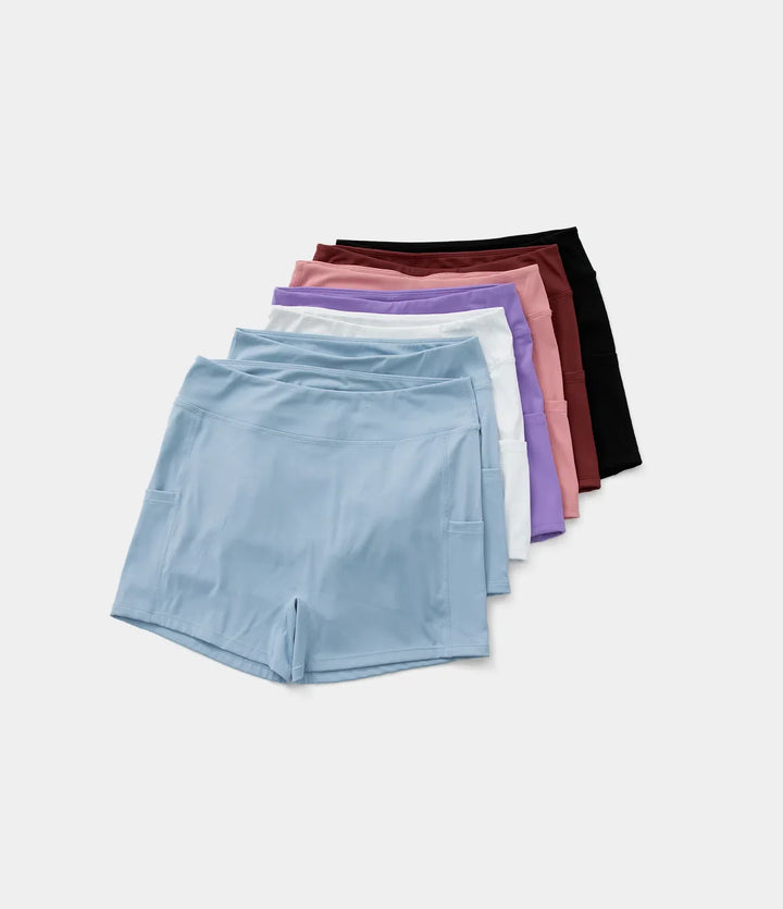 SoftlyZero Airy med hög midja och ficka enfärgad InstantCool yogashorts 3.5"