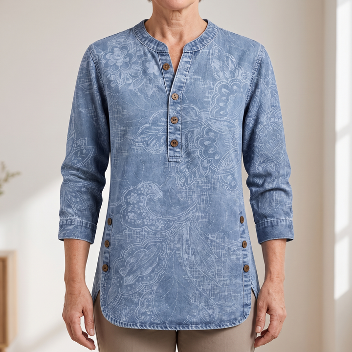 SOPHIE ELEGANT KNAPPBLUS