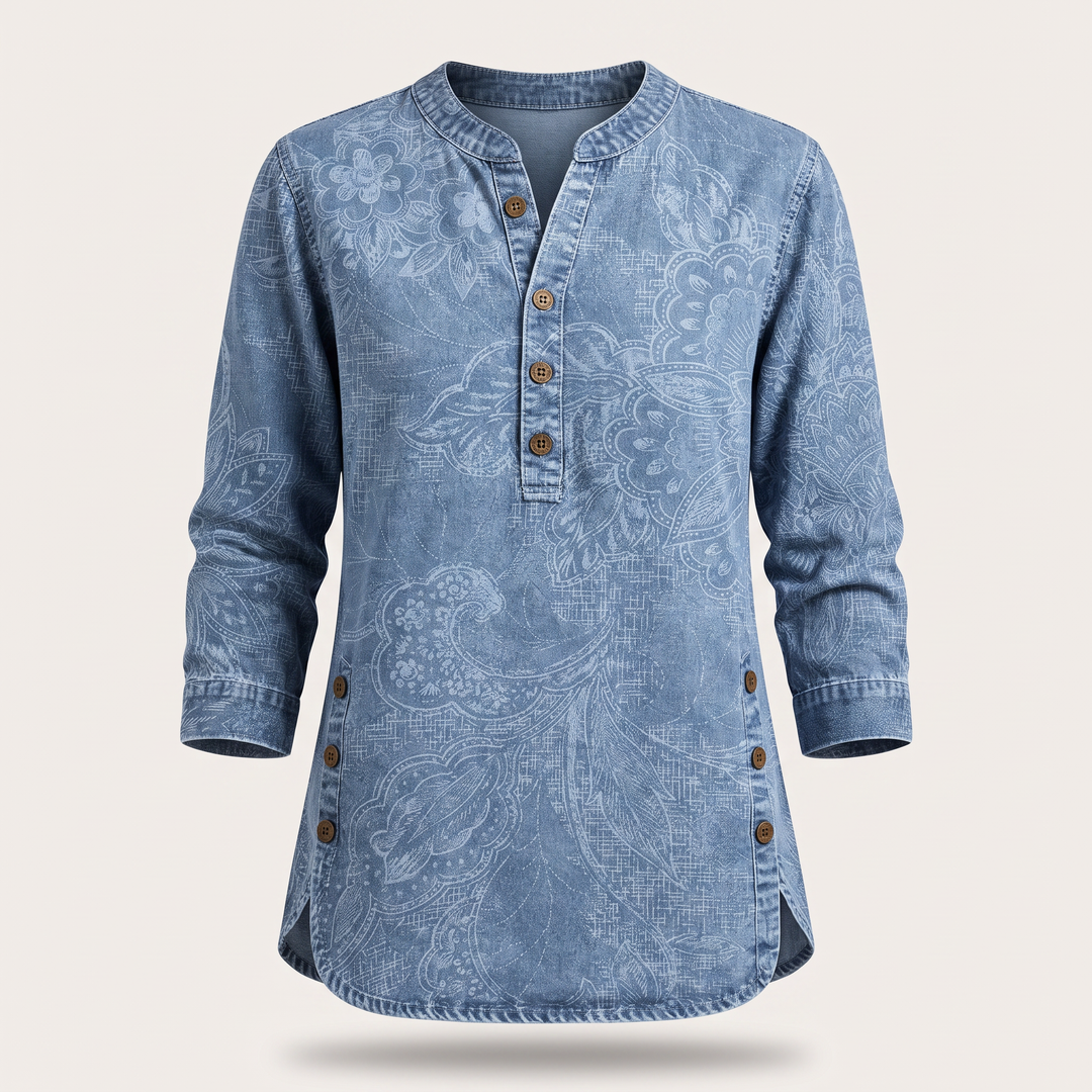SOPHIE ELEGANT KNAPPBLUS